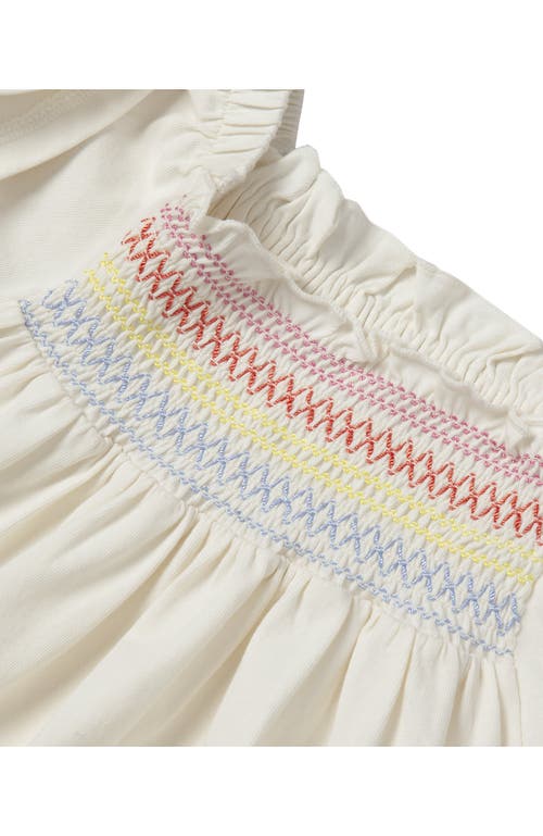 LANDS' END LANDS' END GIRLS SHORT SLEEVE SMOCK FLUTTER TOP