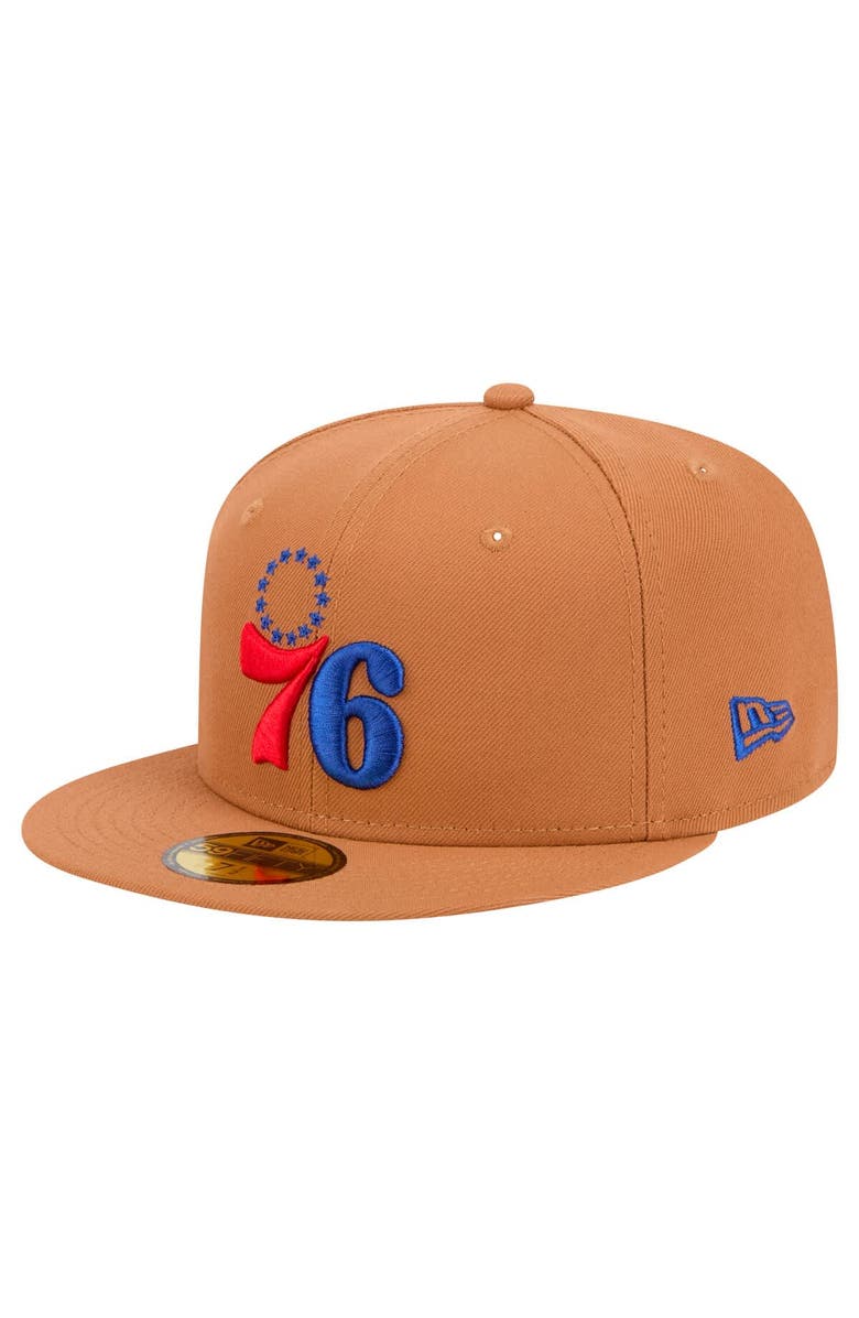 New Era Men's New Era Tan Philadelphia 76ers Color Pack 59FIFTY Fitted Hat, Alternate, color, Tan