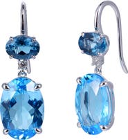 Kahn High Jewelry Swiss Blue & London Blue Topaz Earrings with Diamonds