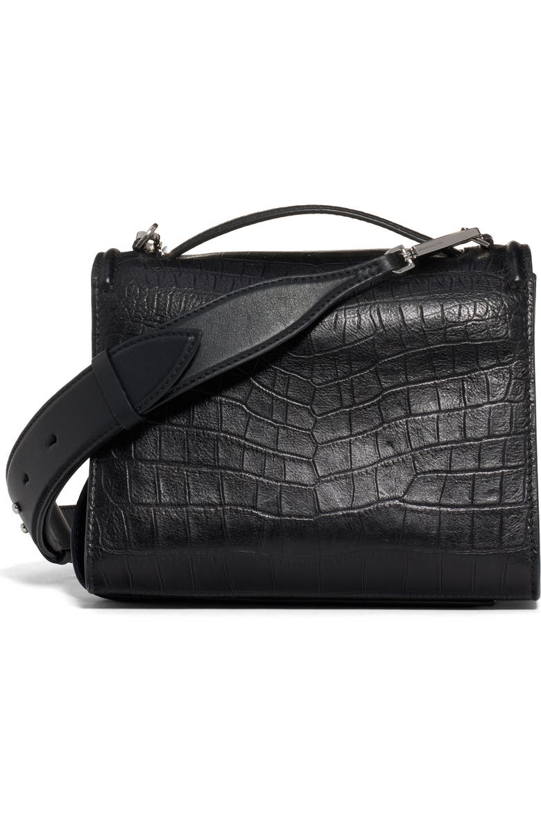 McQueen Alexander McQueen The Story Croc Embossed Calfskin Leather Bag, Alternate, color,
