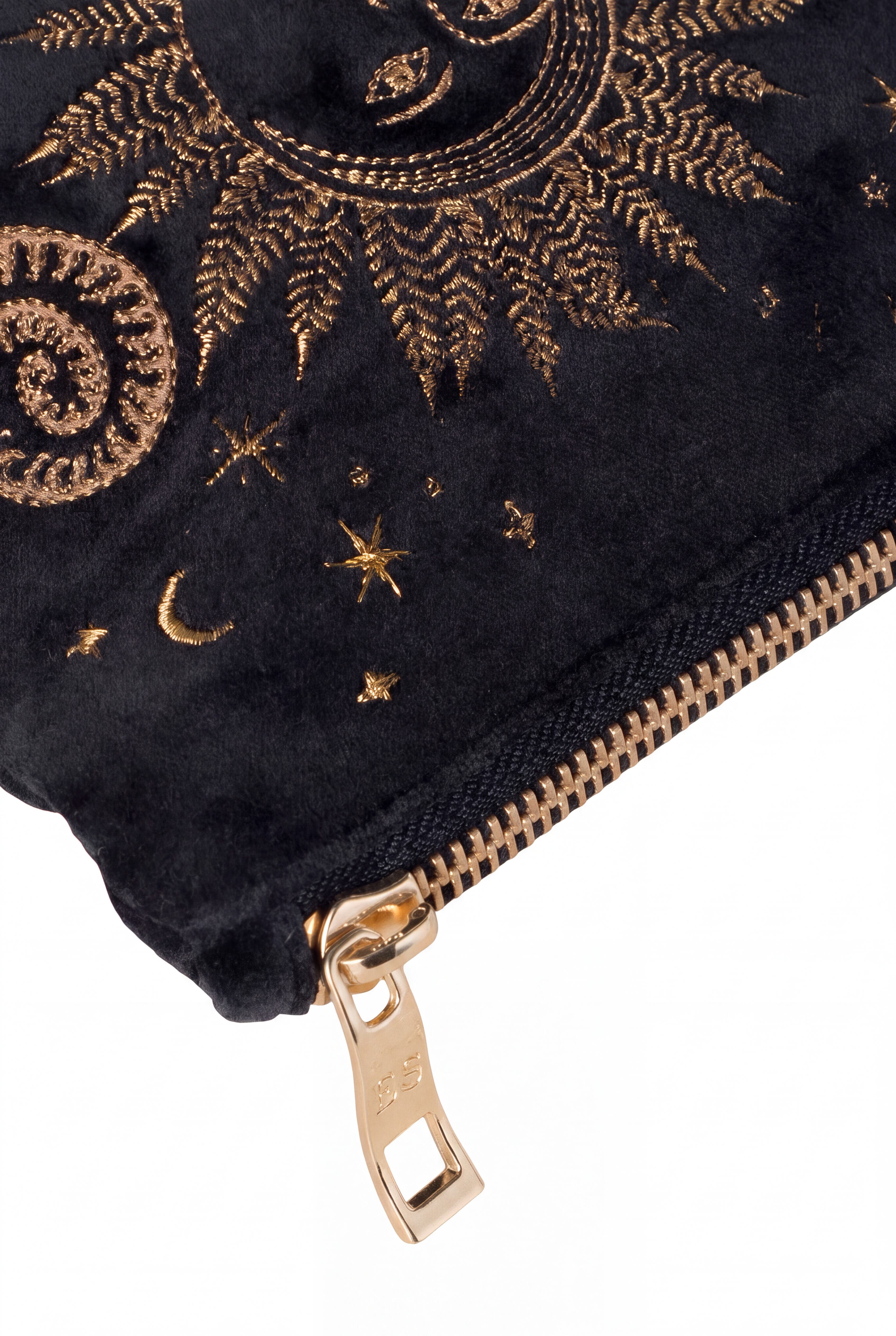 Mystical Owl Velvet Everyday Pouch, Alternate, color, Charcoal