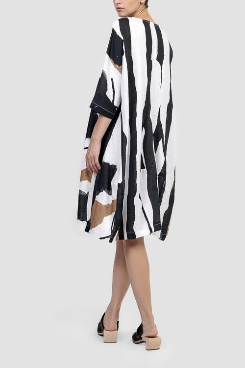 ALEMBIKA ALEMBIKA ZEBRA PRINT LINEN T-SHIRT DRESS