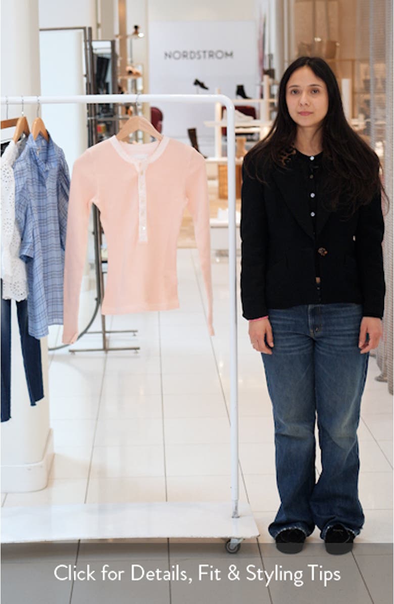 Drea Waffle Knit Henley, sales video thumbnail