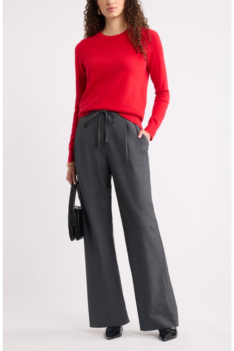 Crewneck Cashmere Sweater, Alternate, color, RED CELEBRATION