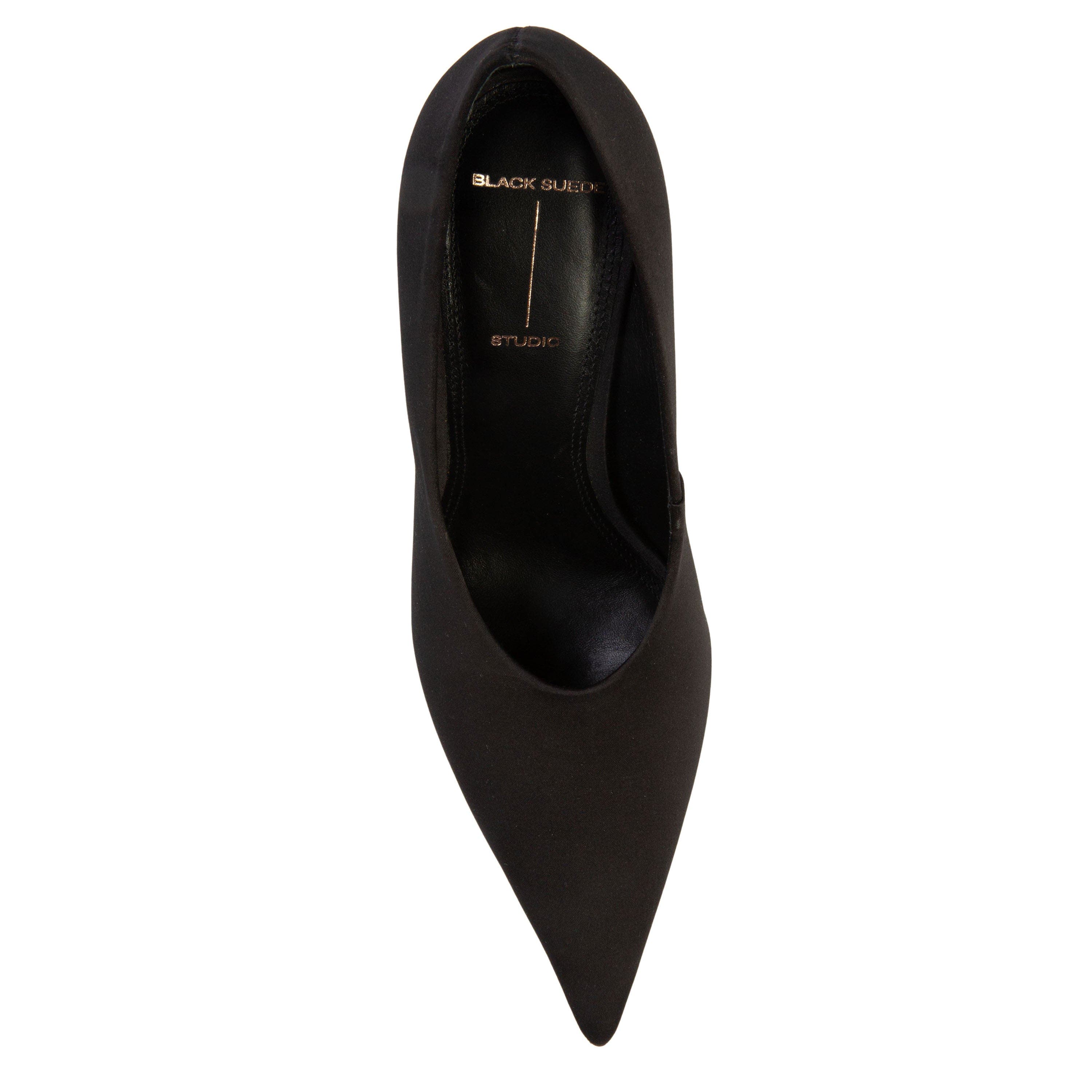 BLACK SUEDE STUDIO Jona 100 Satin Pump, Alternate, color, Black Satin