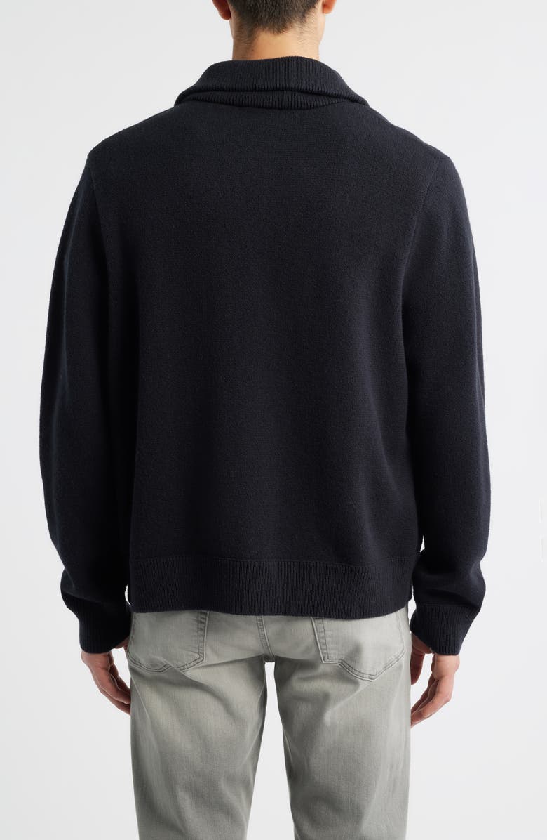 FRAME Half Zip Wool & Cotton Sweater, Alternate, color, Black