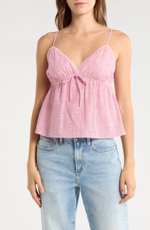Crochet Trim Babydoll Tank