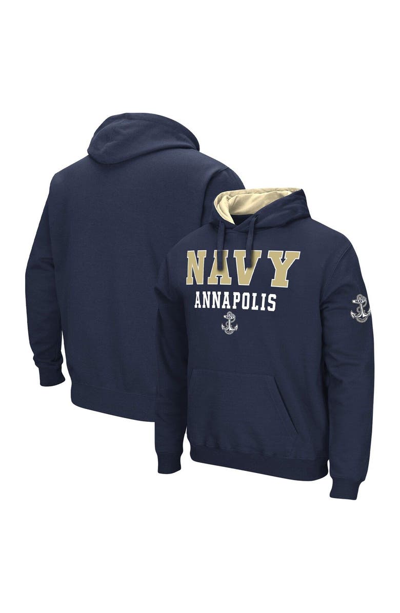 COLOSSEUM Men's Colosseum Navy Navy Midshipmen Sunrise Pullover Hoodie, Main, color, Navy