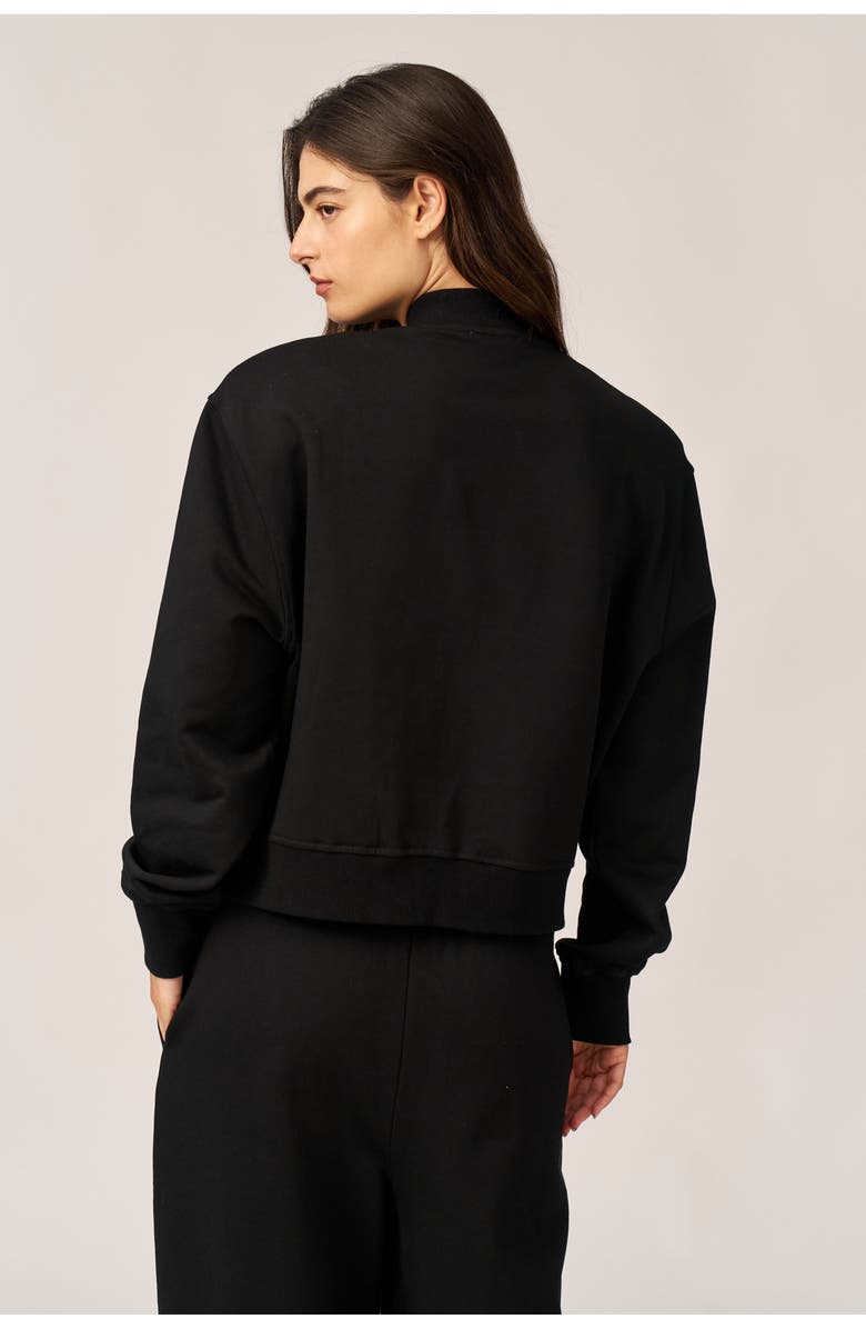 Gottex Beach Life Cozy Coast Airport Bomber Sweatshirt, Alternate, color, Black