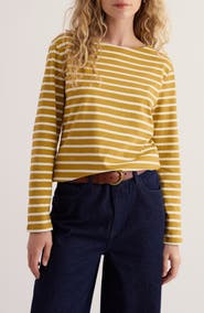 Seasalt Cornwall Sailor Stripe Long Sleeve Organic Cotton Top
