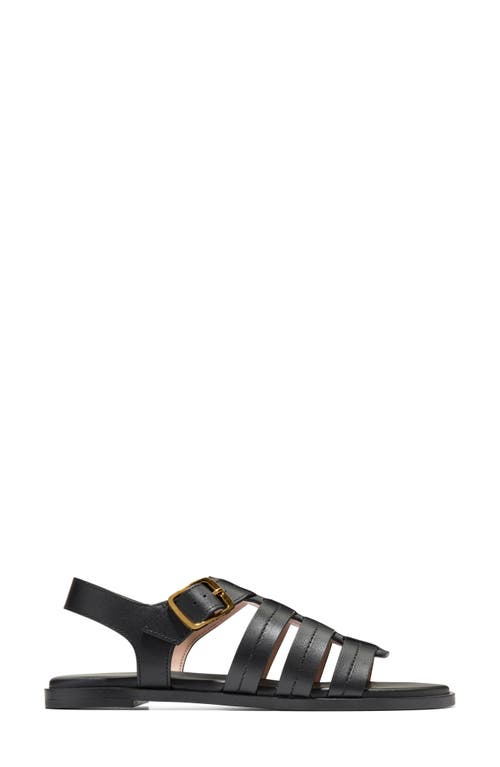 Cole Haan Flynn Fisherman Sandal In Black Leather