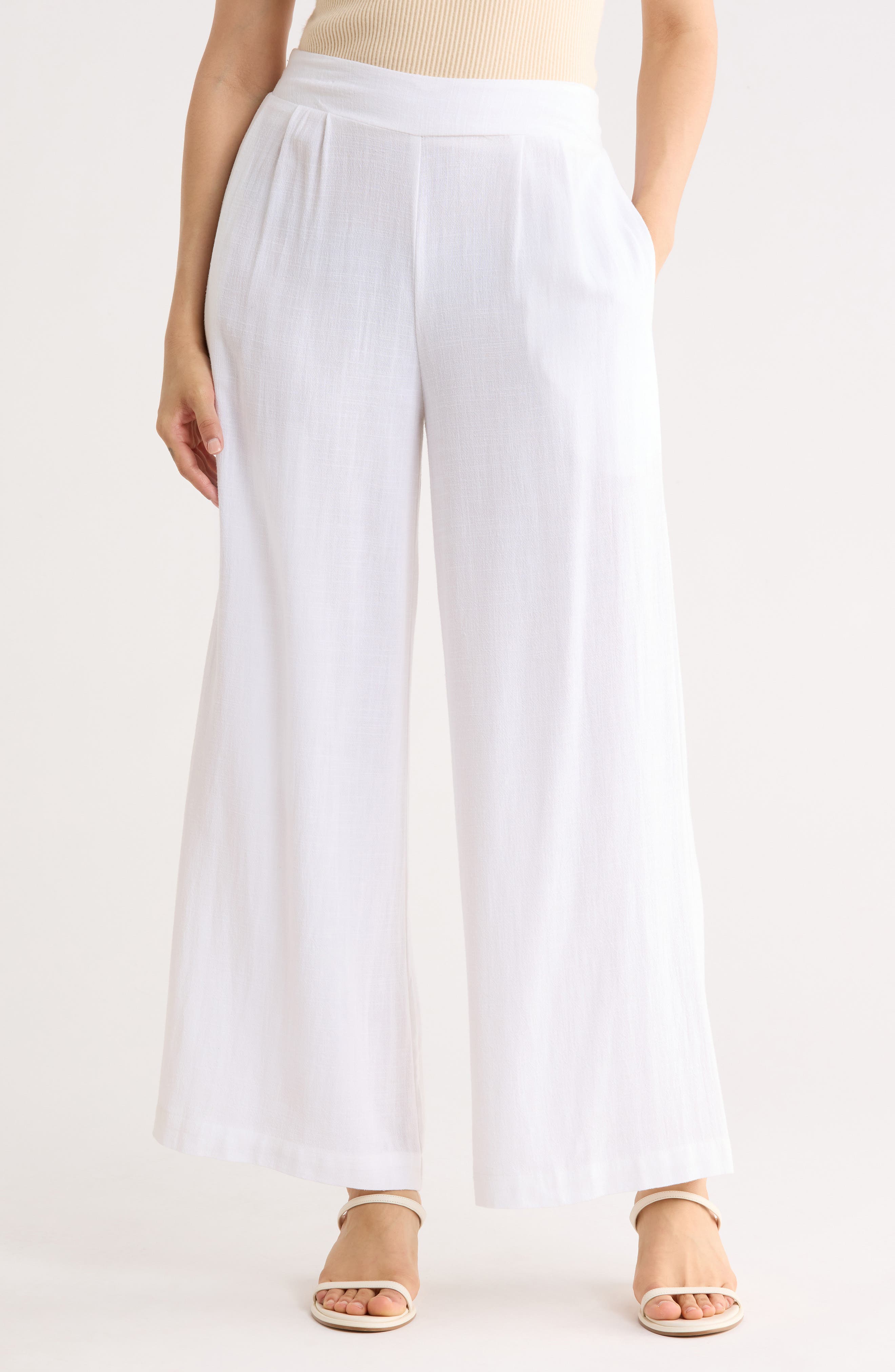 Renee C Wide Leg Pull-On Pants