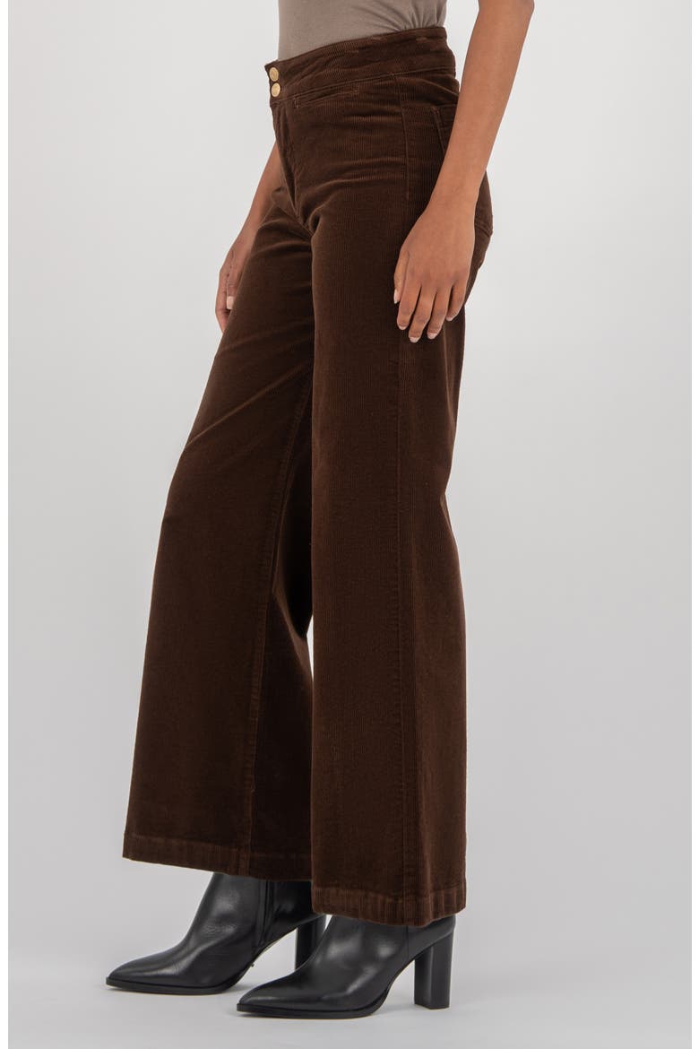 Meg Welt Pocket Wide Leg Corduroy Pants, Alternate, color, FUDGE