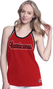 G-III 4HER BY CARL BANKS Women's G-III 4Her by Carl Banks Red Carolina Hurricanes Curveball Racerback Scoop Neck Slub Tank Top