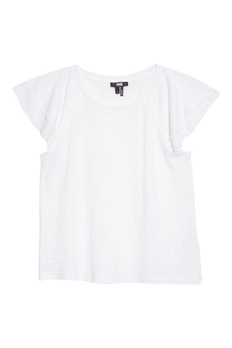 Linnea Flutter Sleeve T-Shirt, Alternate, color, WHITE