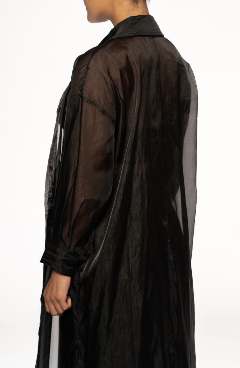 JLUXLABEL Lia Sheer Button-Up Shirtdress, Alternate, color,