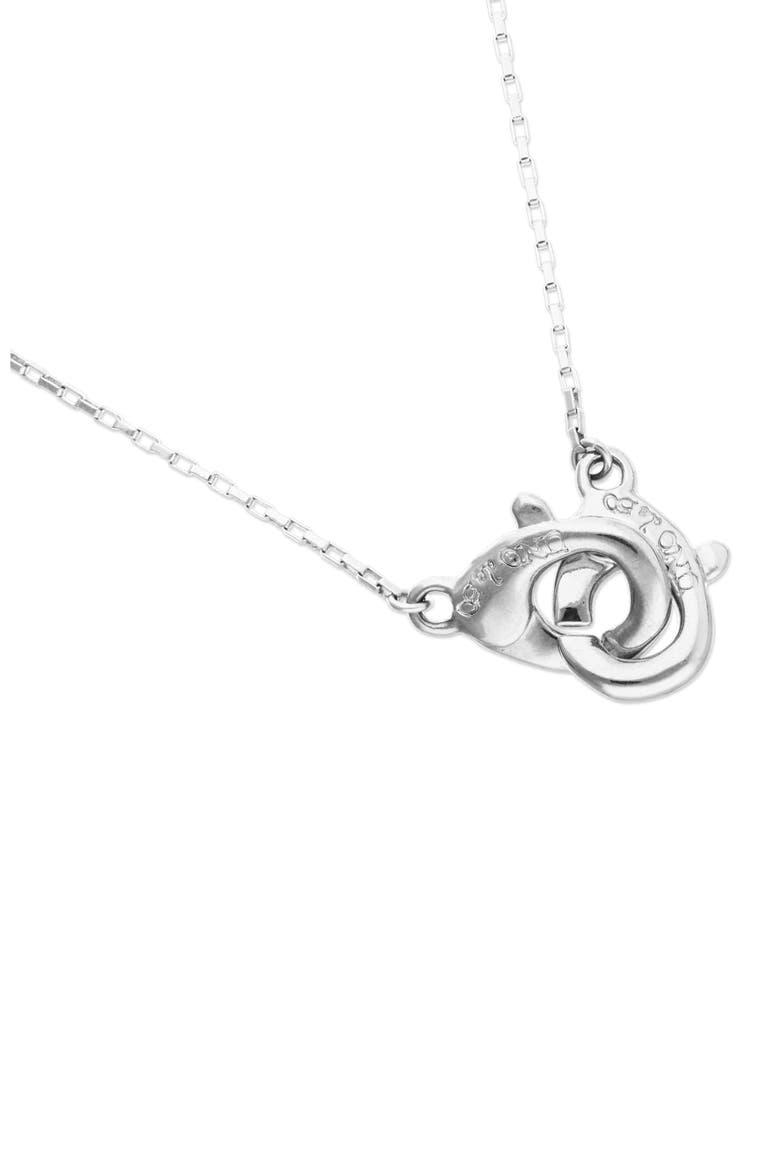 Sterling Silver-Plated Necklace with Interlocking Carabiner Detail, Alternate, color, Silver