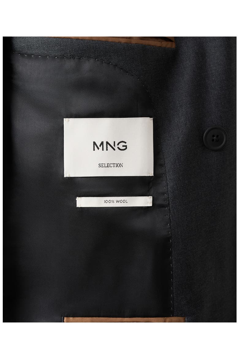 Double Breasted Wool Jacket, Alternate, color, DARK HEATHER GREY