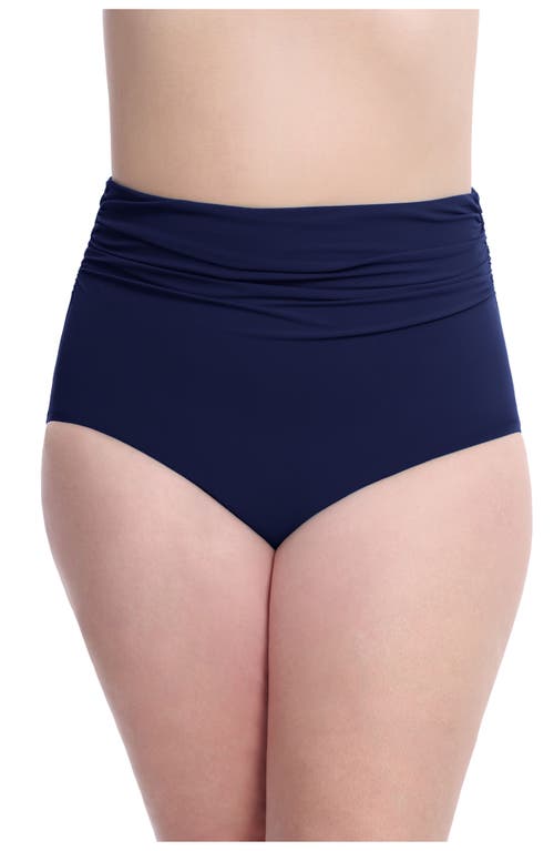 Profile by Gottex Tutti Frutti Full Figure High Waist Bottom in Navy 