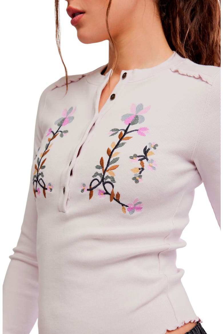 Fleur Embroidered Henley Top, Alternate, color, LAVENDER COMBO