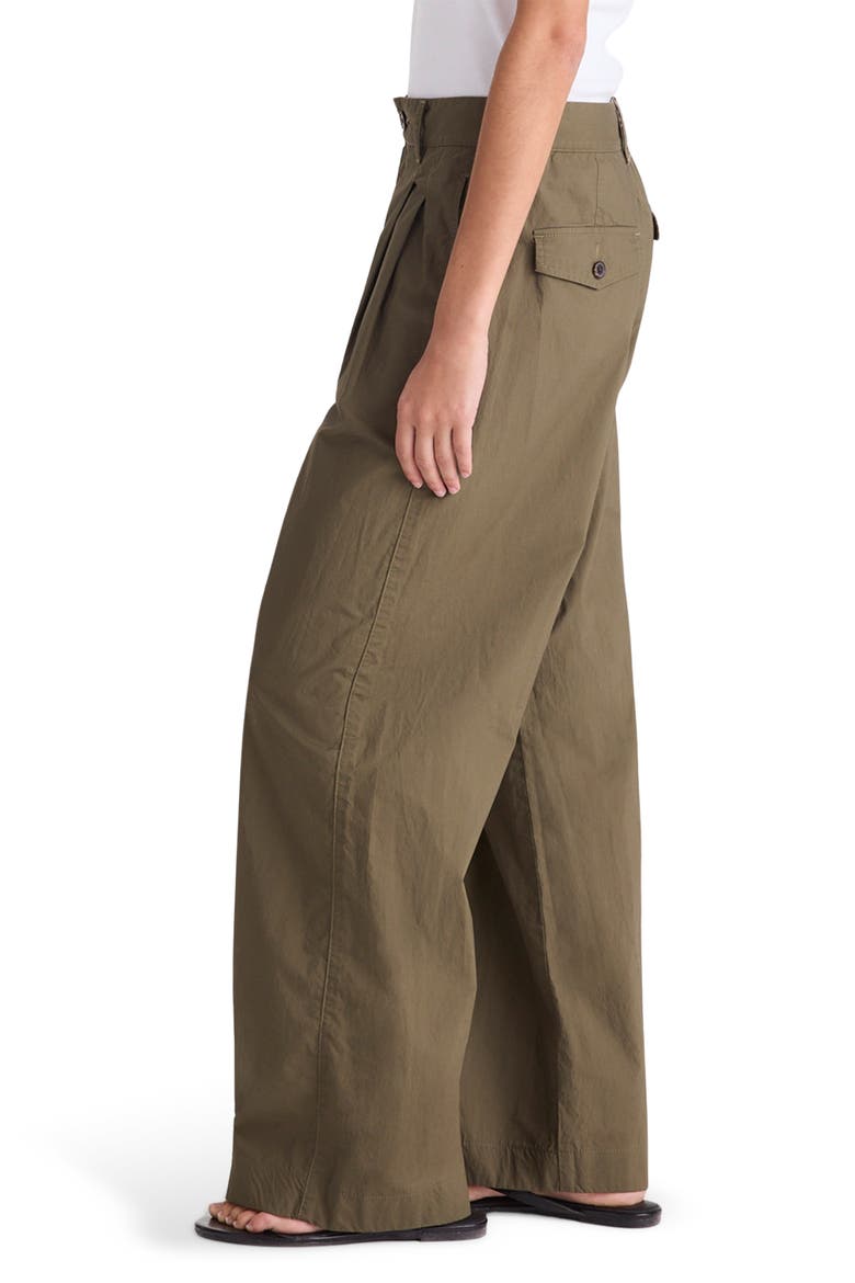 The Everyday Pleated Cotton Poplin Trousers, Alternate, color, FADED IVY