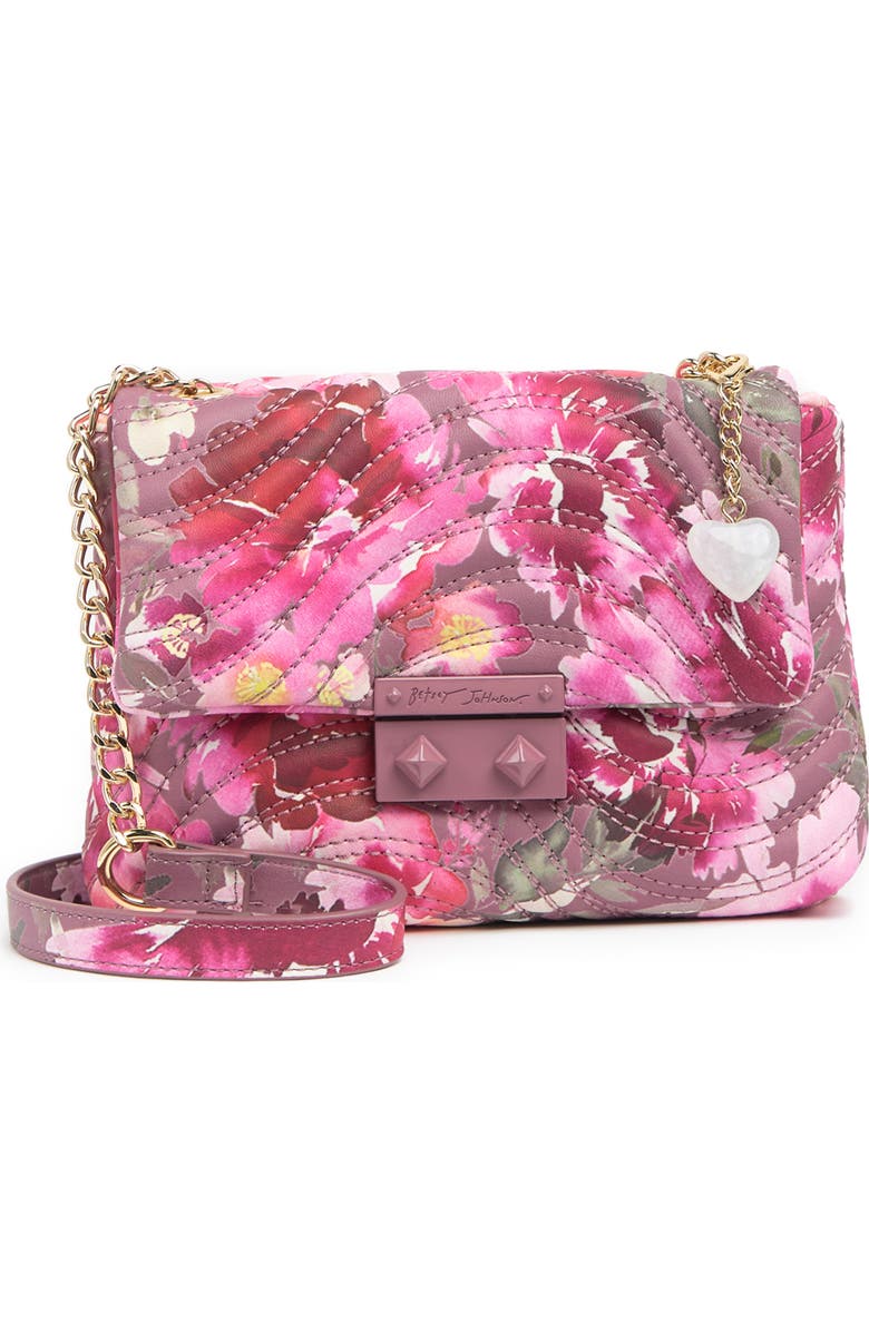 Betsey Johnson Ellie Quilted Crossbody, Main, color,