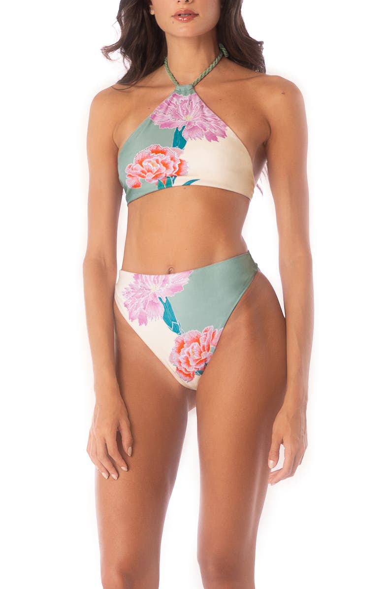 Maaji Eden Delphi Reversible High Waist Bikini Bottoms, Alternate, color,