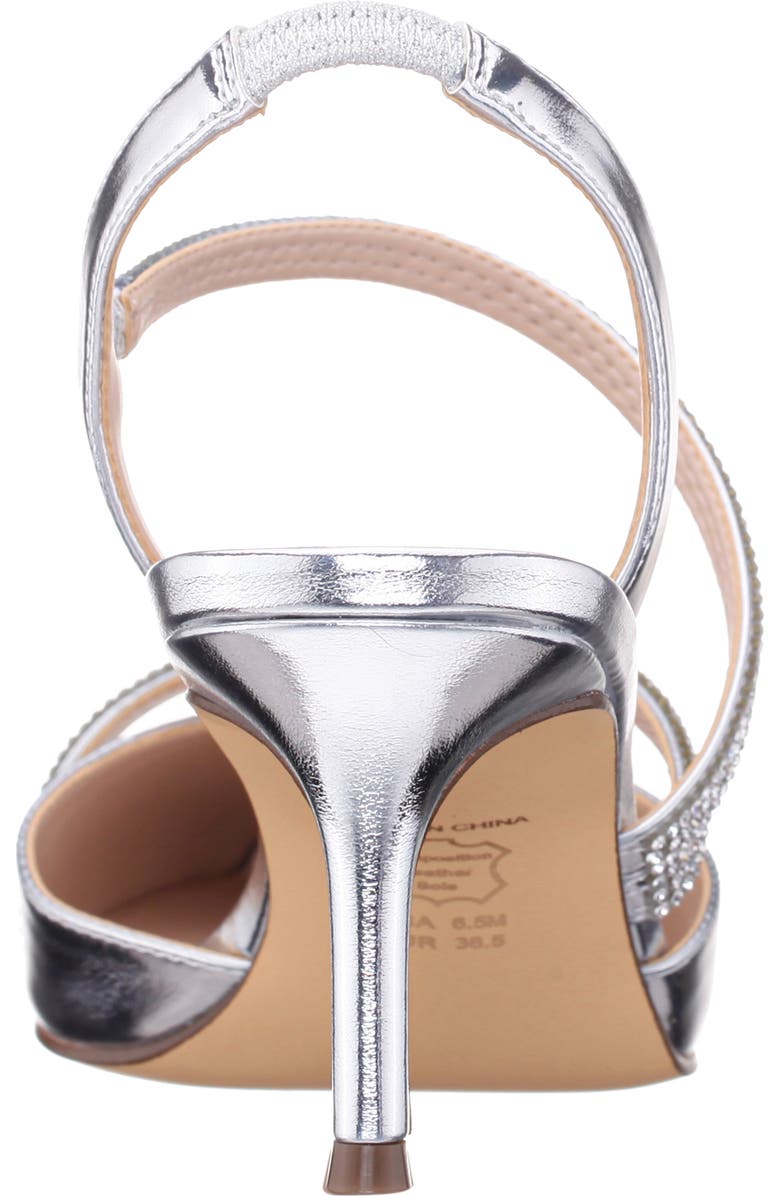 Nina Nela Slingback Pointed Toe Pump, Alternate, color, Silver