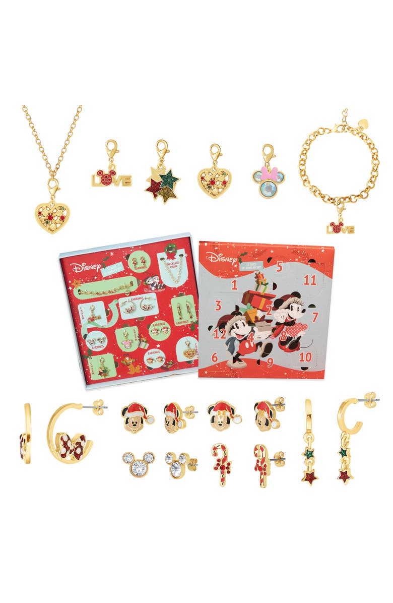 Disney Mickey & Minnie Advent Calendar 12-Piece Jewelry Set, Main, color, Multicolor
