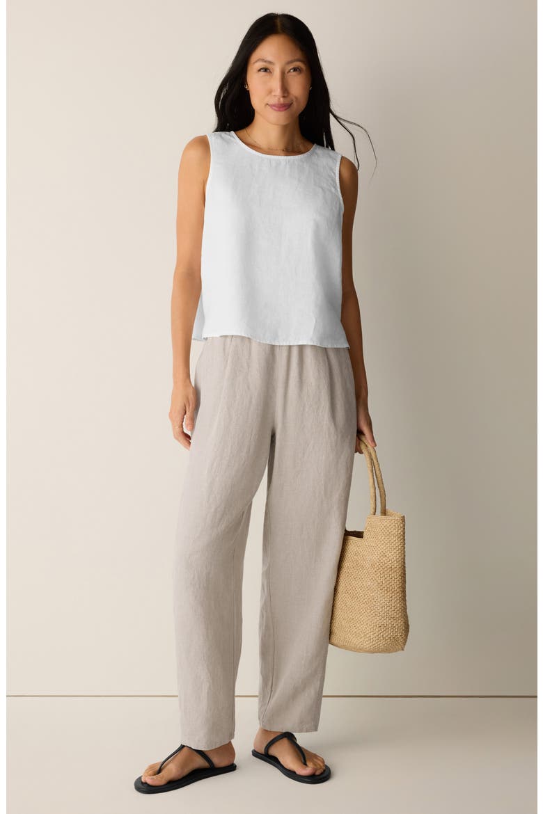 Pleated Organic Linen Lantern Pants, Alternate, color, UNNAT