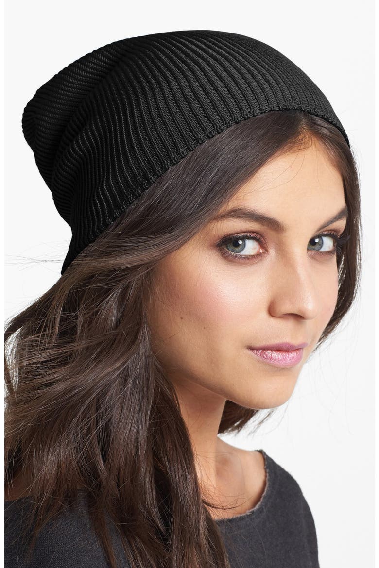 'Seasonless' Slouchy Knit Cap, Main, color, BLACK