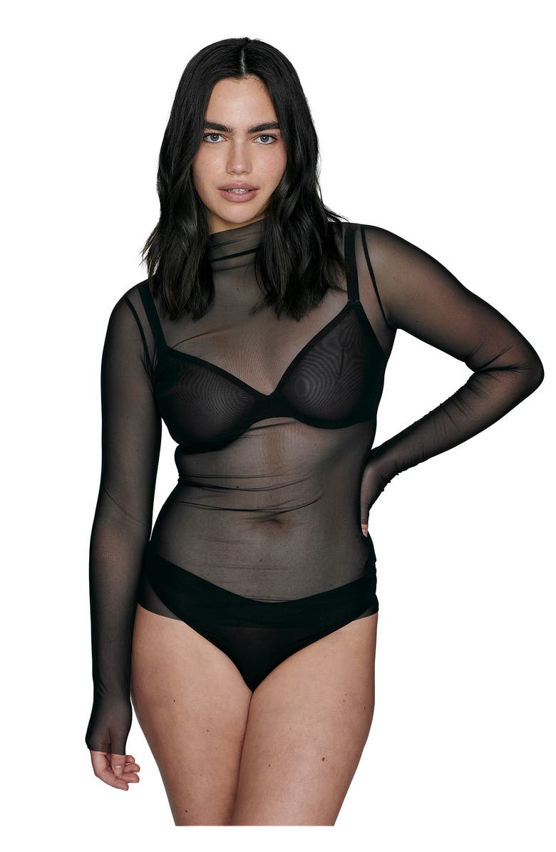 CUUP The Mockneck Top, Main, color, Black