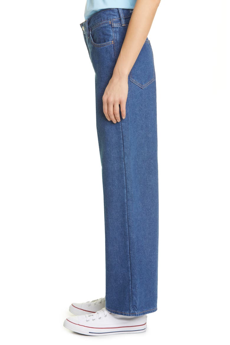 Unisex High Waist Wide Leg PPRMINT™ Organic Cotton & Hemp Jeans, Alternate, color, MID WASH
