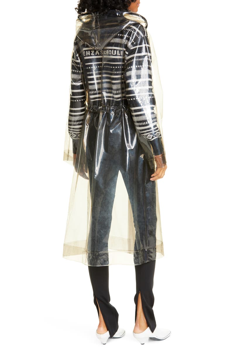 Proenza Schouler White Label Hooded Transparent Raincoat, Alternate, color, 