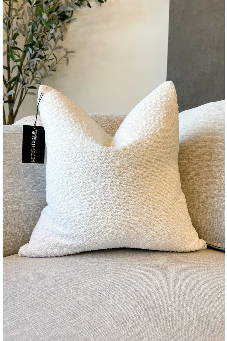 Bouclé Accent Pillow Cover, Alternate, color, WHITE TONES