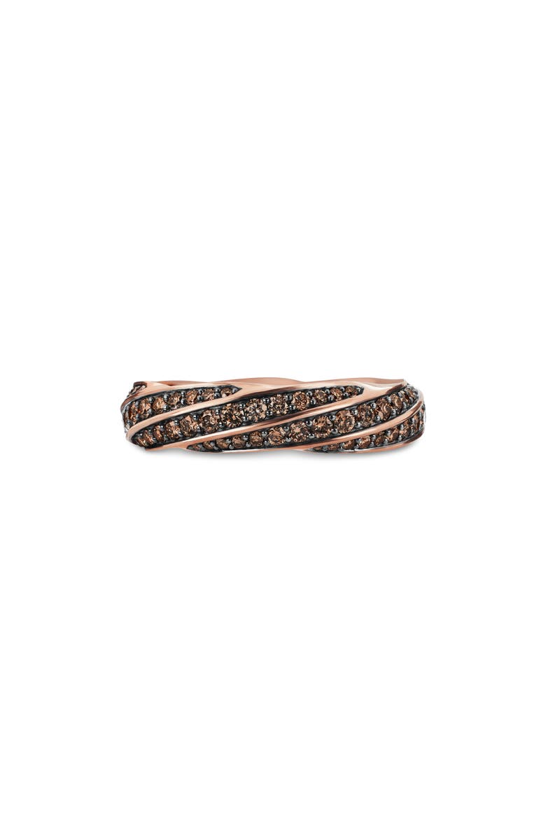 David Yurman Cable Edge Band Ring, Main, color, 18K Rose Gold Recycled