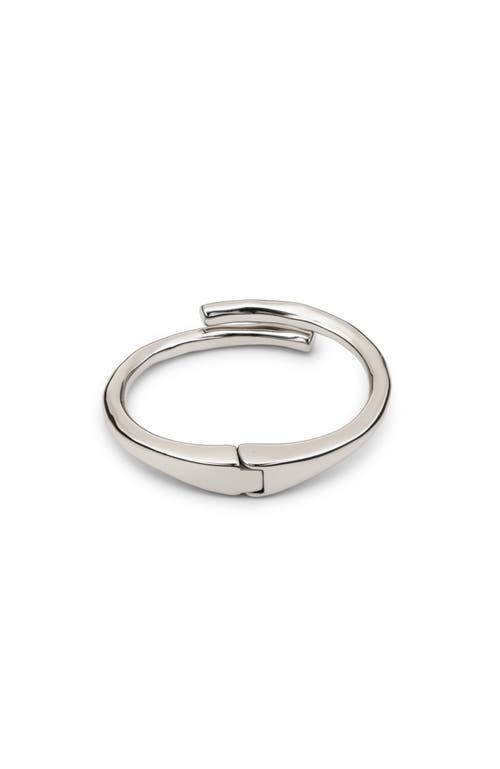 Unode50 Sterling Silver-plated Tubular Shaped Bangle Bracelet In Silver