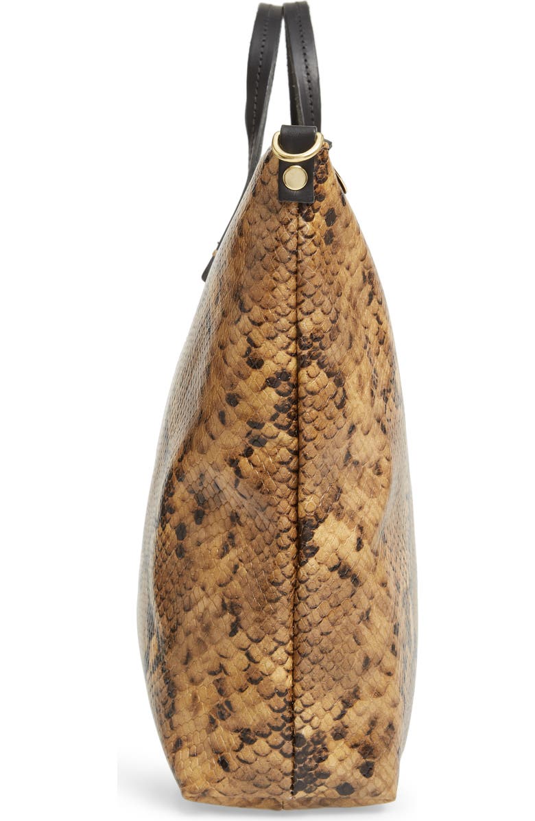 Clare V. Attache Snake Embossed Goatskin Leather Tote, Alternate, color,