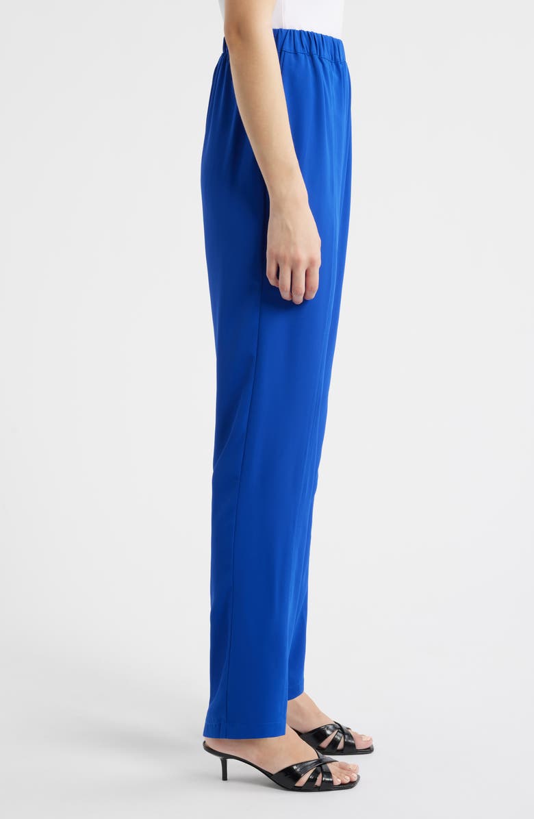 Ming Wang Crêpe de Chine Pants, Alternate, color, Sapphire Sea