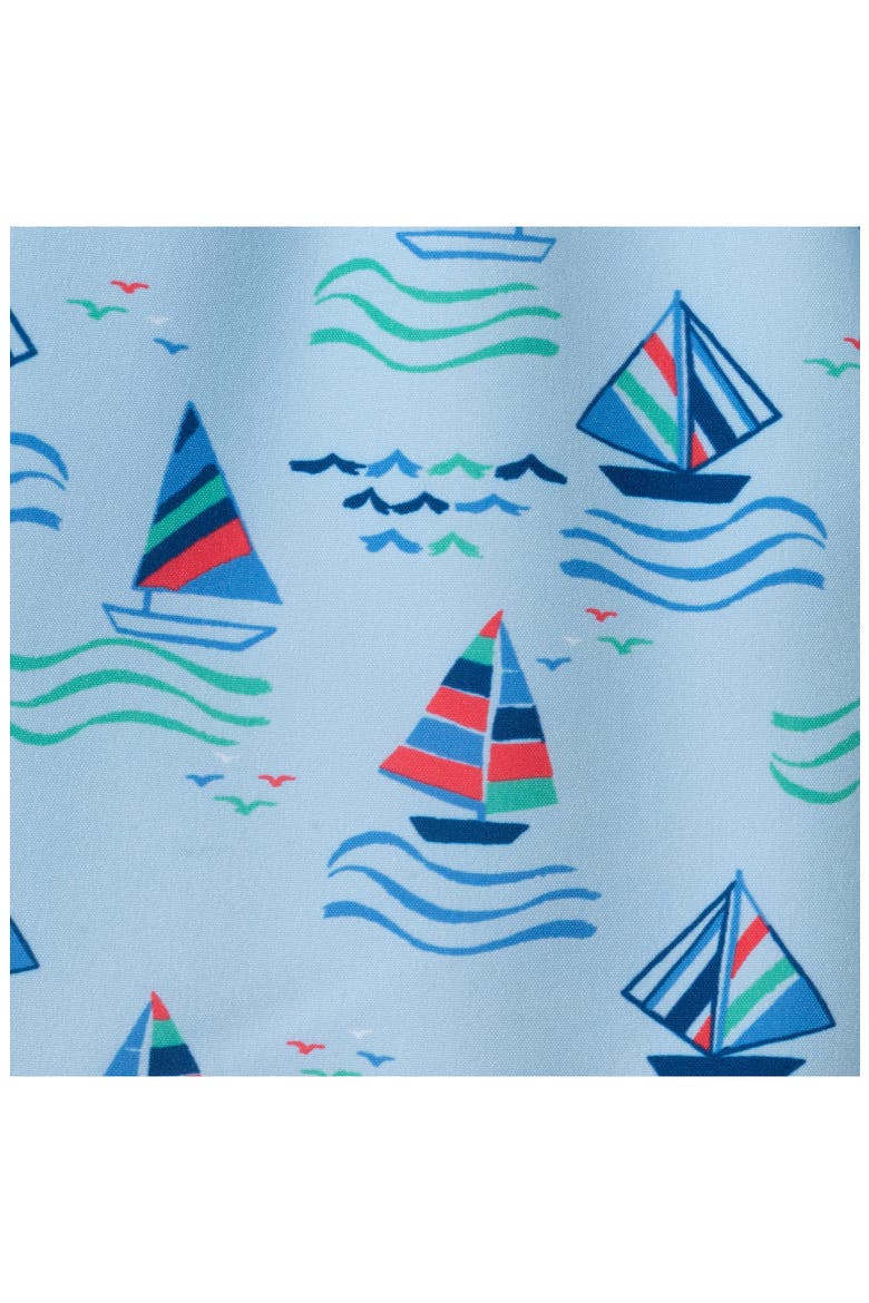Kids' Sailboat Long Sleeve Two-Piece Rashguard Swimsuit, Alternate, color, NAVY SAILBOAT