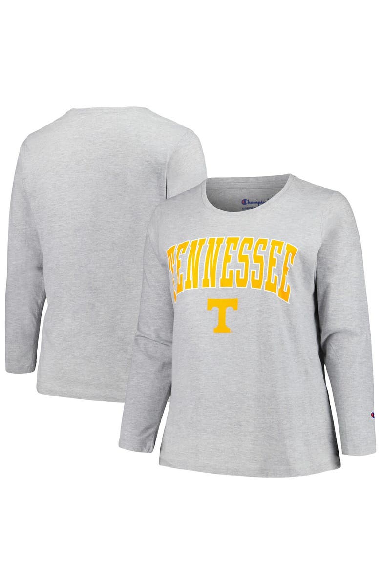 PROFILE Women's Profile Gray Tennessee Volunteers Plus Size Arch Over Logo Scoop Neck Long Sleeve T-Shirt, Main, color, Gray