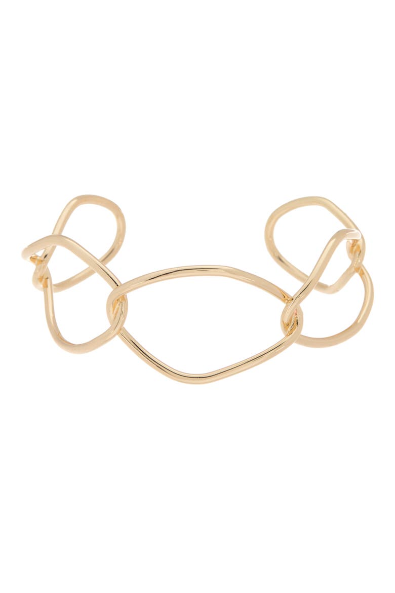 Oval Link Adjustable Cuff Bracelet, Main, color, GOLD