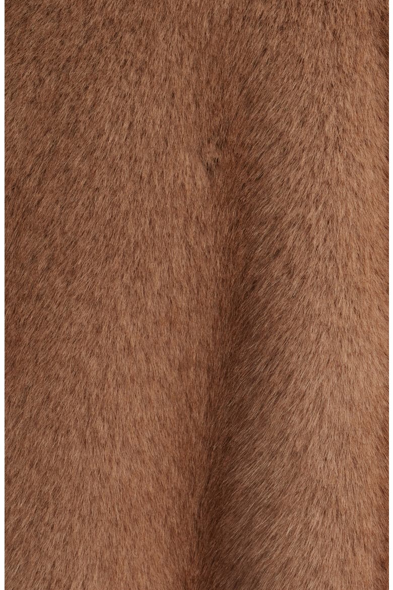 Faux Fur Belted Coat, Alternate, color, CAMEL