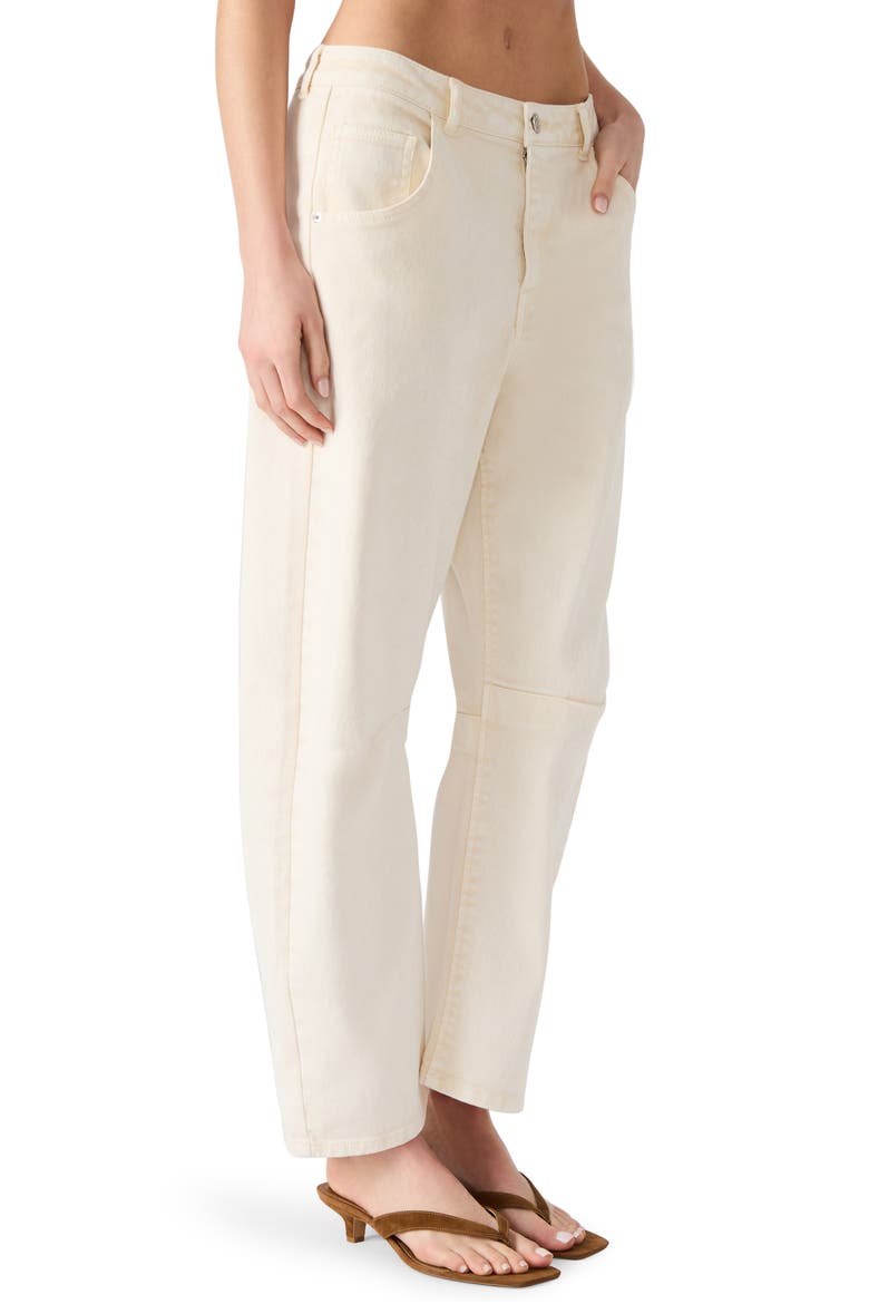 Mid Rise Barrel Leg Jeans, Alternate, color, CREAM