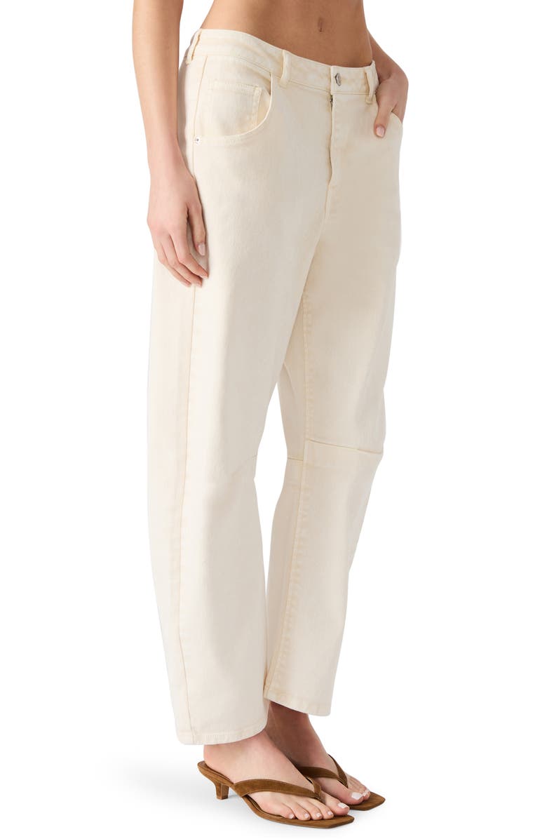 Steve Madden Mid Rise Barrel Leg Jeans, Alternate, color, Cream