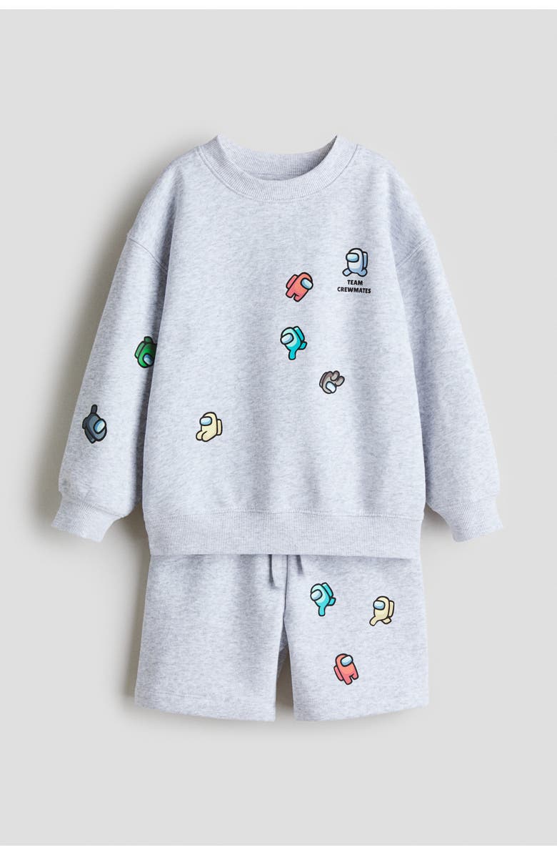 H&M 2-piece Sweatshirt And Shorts Set, Main, color, 