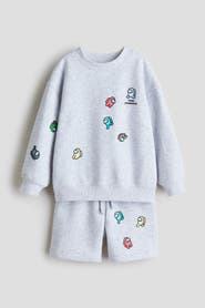 H&M 2-piece Sweatshirt And Shorts Set