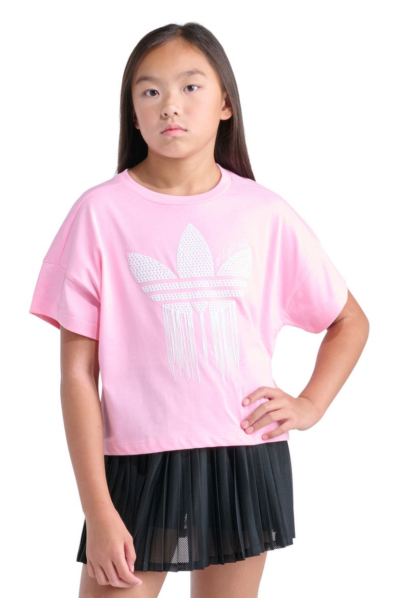 Kids' Crochet Logo T-Shirt, Main, color, LIGHT PINK