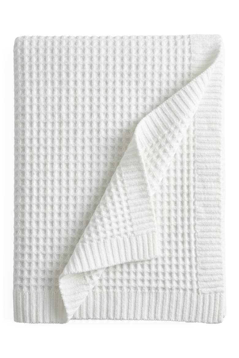Snug Waffle Knit Throw, Main, color, OFF WHITE