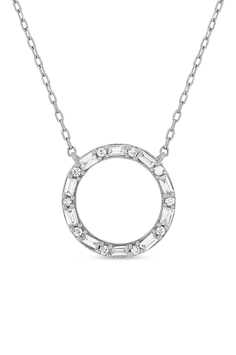 Gatsby 18K White Gold Diamond Circle Pendant Necklace, Alternate, color, 18KW